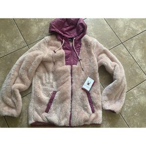 NWT Spyder M Thermoweb Colorblocked Hooded Full Zip Jacket Pink